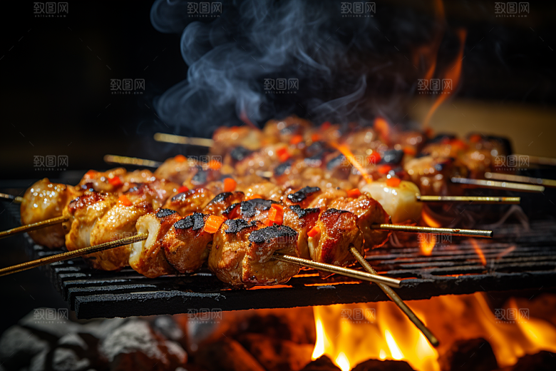 BBQ烧烤火热聚会摄影图