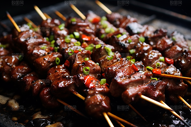 BBQ烧烤肉串聚餐摄影图