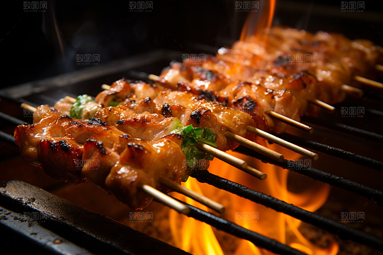BBQ烧烤肉串广告摄影图