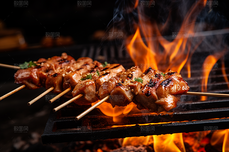 BBQ烧烤美味火热摄影图