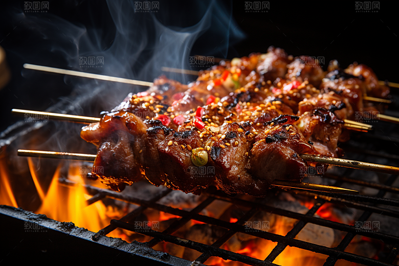 BBQ烧烤烤串美味摄影图