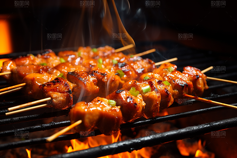 BBQ烧烤肉类火热摄影图