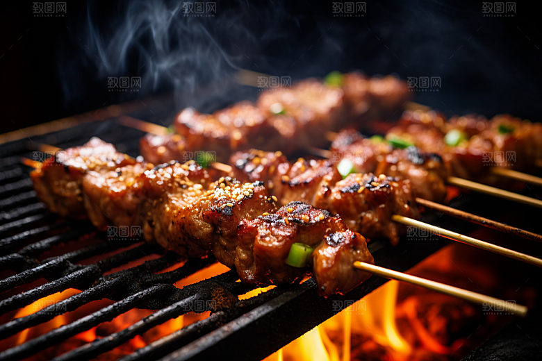 BBQ烧烤烤串火辣摄影图