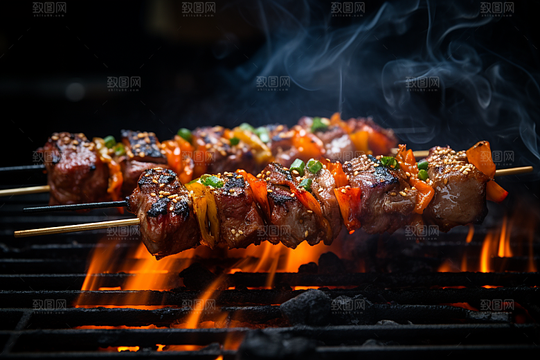 BBQ烧烤火辣聚餐摄影图