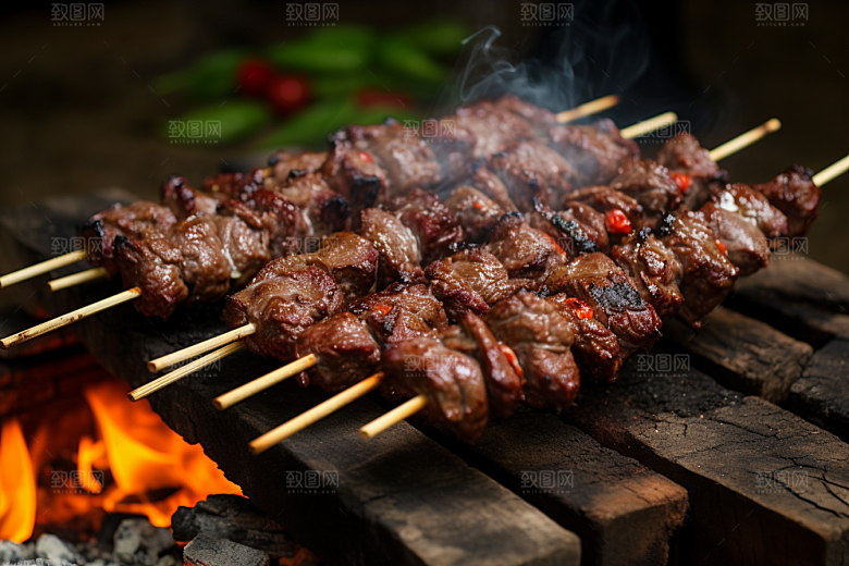 BBQ烧烤聚餐肉食摄影图