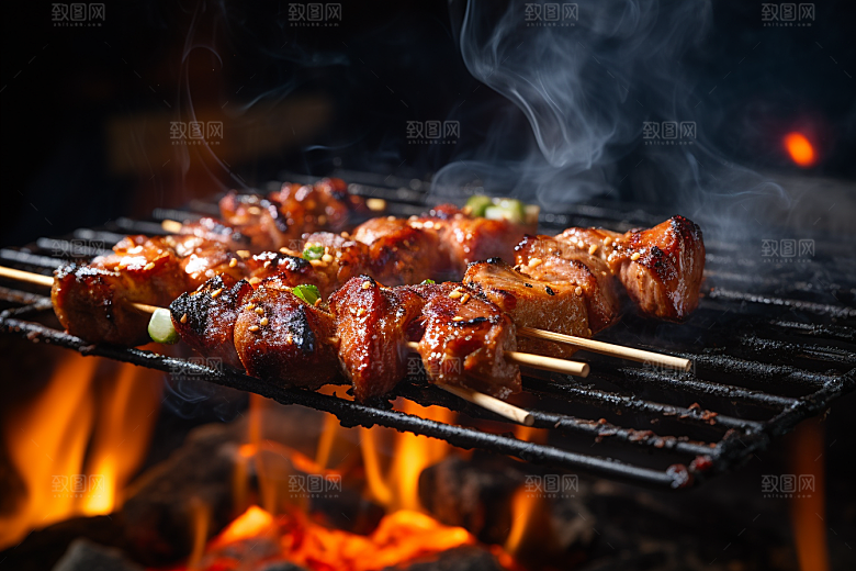 BBQ烧烤肉食聚会摄影图