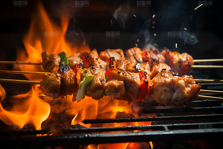 BBQ烧烤肉食广告摄影图