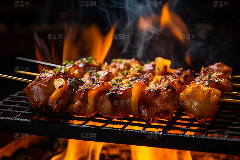 BBQ烧烤烤串聚会摄影图