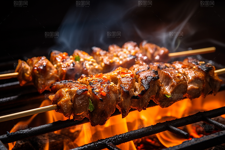 BBQ烧烤肉类聚餐摄影图