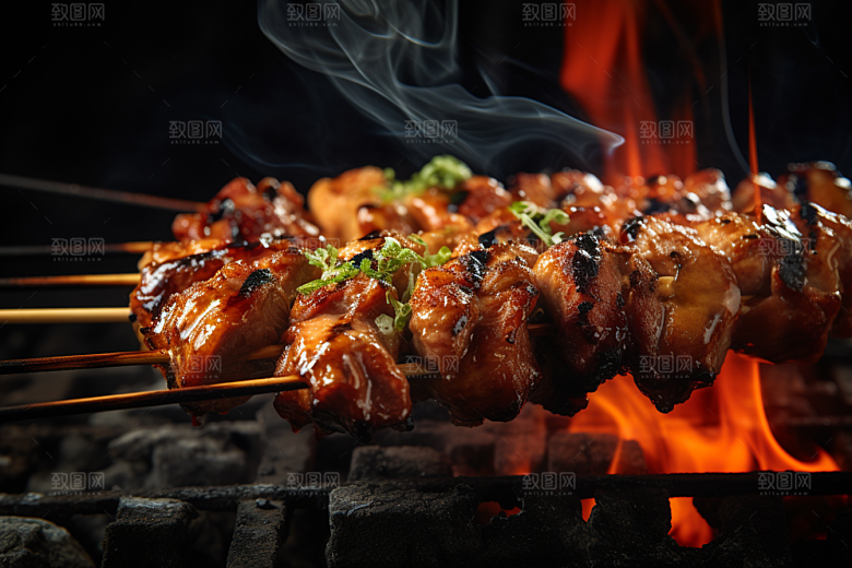 BBQ烧烤聚会肉类摄影图