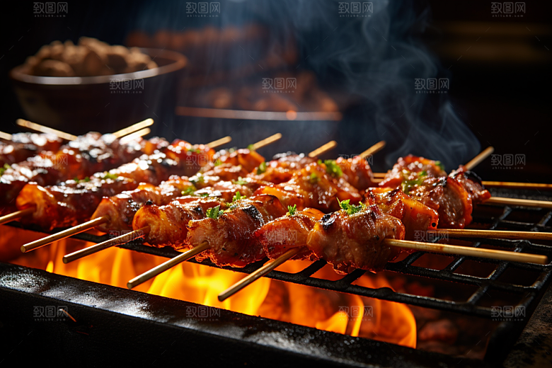 BBQ烧烤聚餐美味摄影图