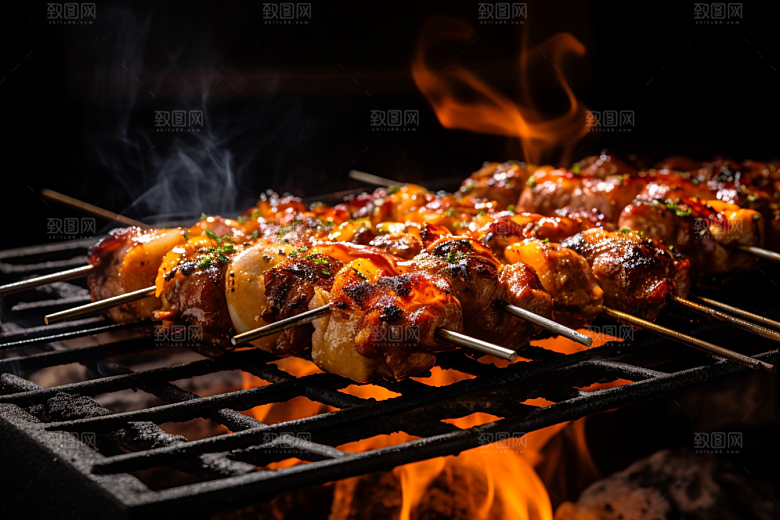 BBQ烧烤聚餐聚会摄影图