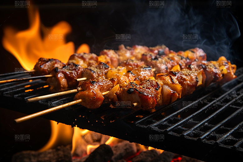 BBQ烧烤烤串高清摄影图