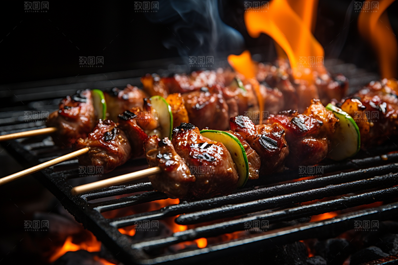 BBQ烧烤聚会火热摄影图