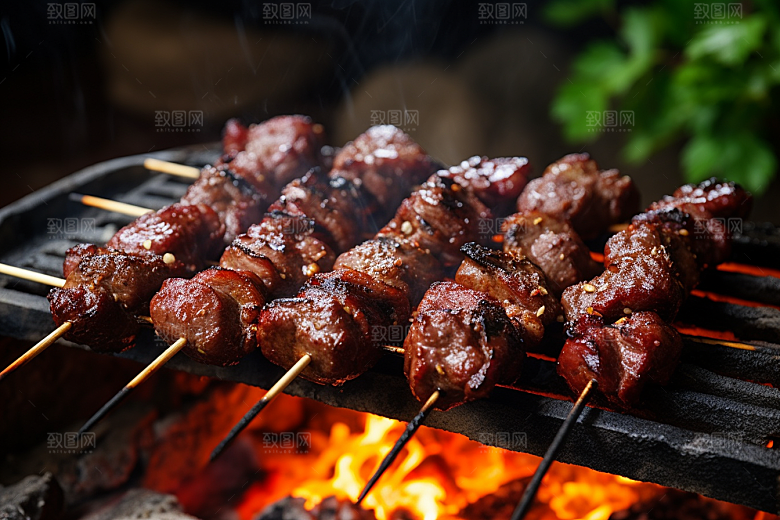 BBQ烧烤聚餐肉食摄影图