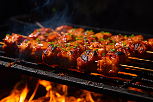 BBQ烧烤肉串肉类摄影图