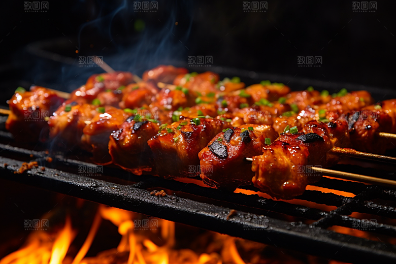 BBQ烧烤肉串肉类摄影图