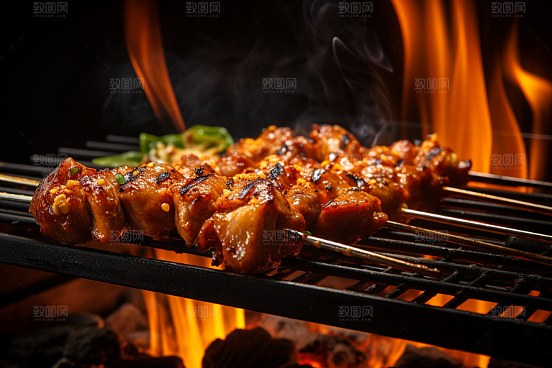 BBQ烧烤美味火辣摄影图