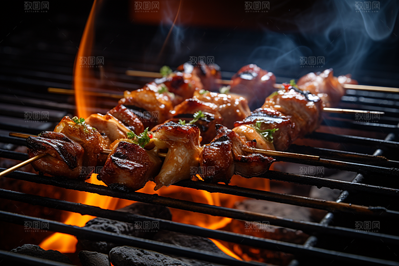 BBQ烧烤美味聚餐摄影图
