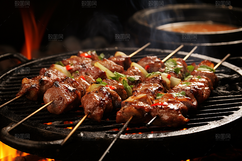 BBQ烧烤美味聚会摄影图