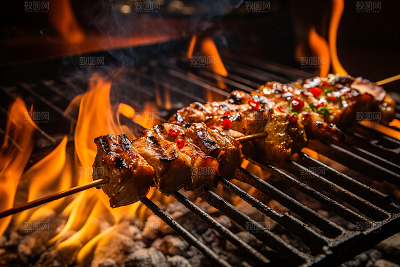 BBQ烧烤火热广告摄影图