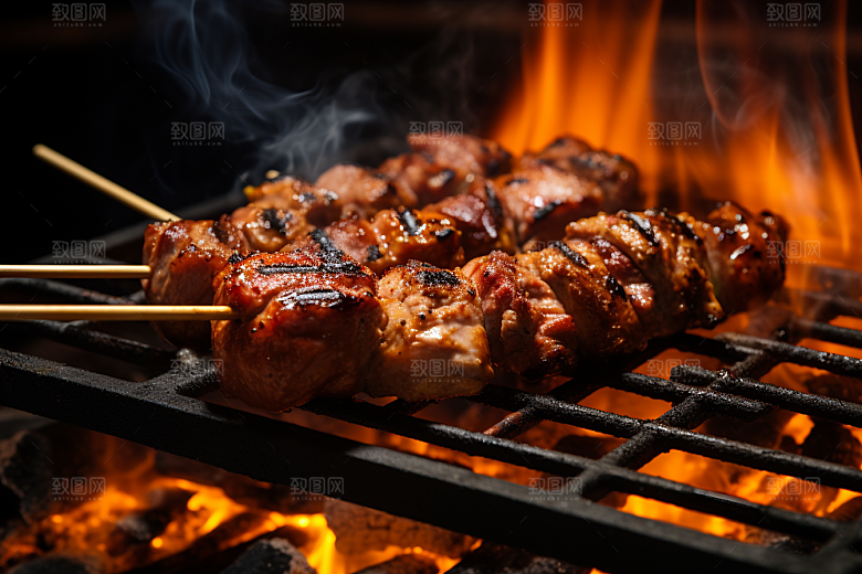 BBQ烧烤美味聚餐摄影图