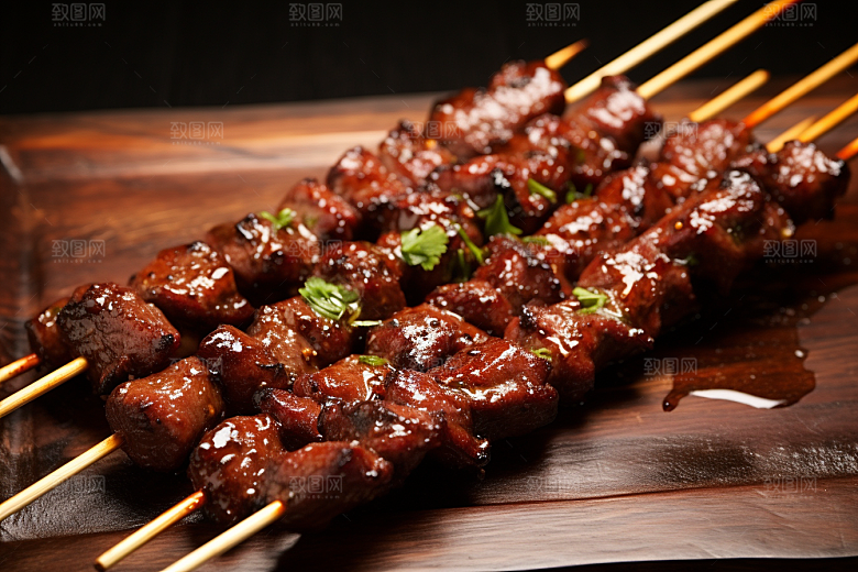BBQ烧烤火辣烤串摄影图