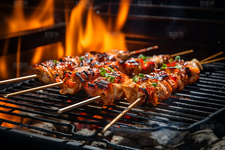 BBQ烧烤火热火辣摄影图