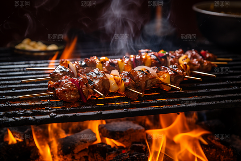 BBQ烧烤火辣火热摄影图