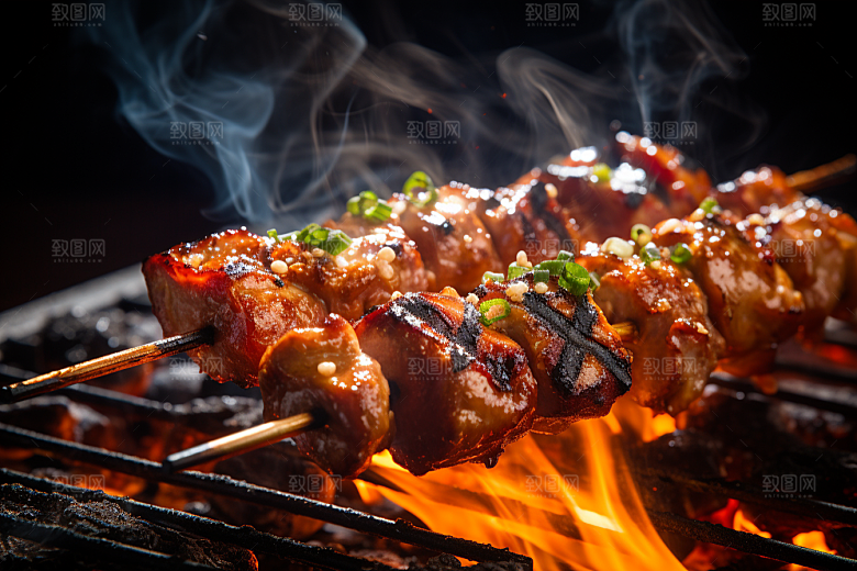 BBQ烧烤火辣美食摄影图