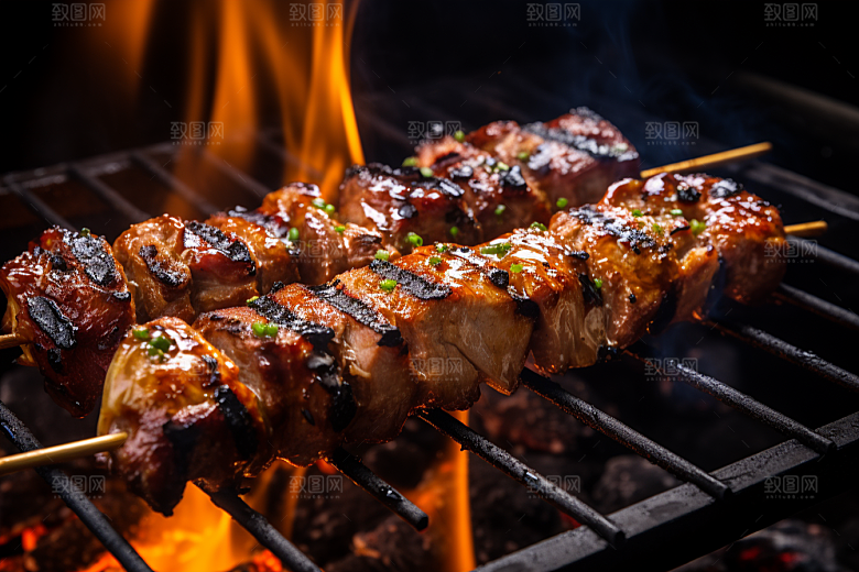 BBQ烧烤美食聚餐摄影图