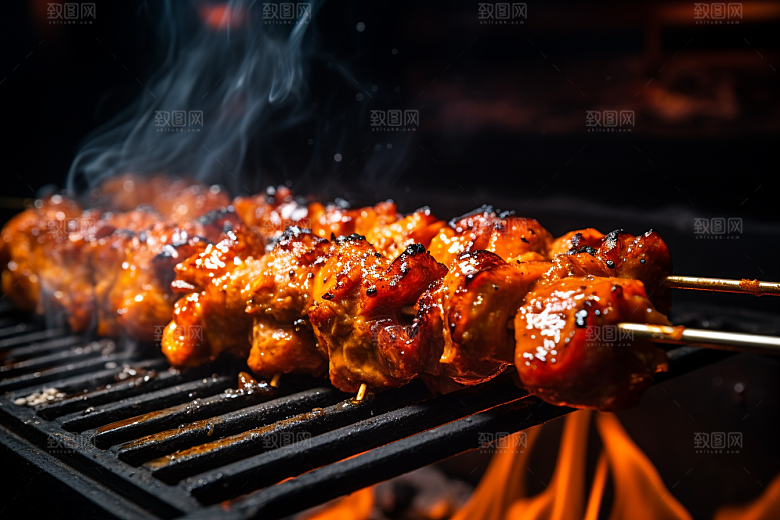 BBQ烧烤肉串烤串摄影图
