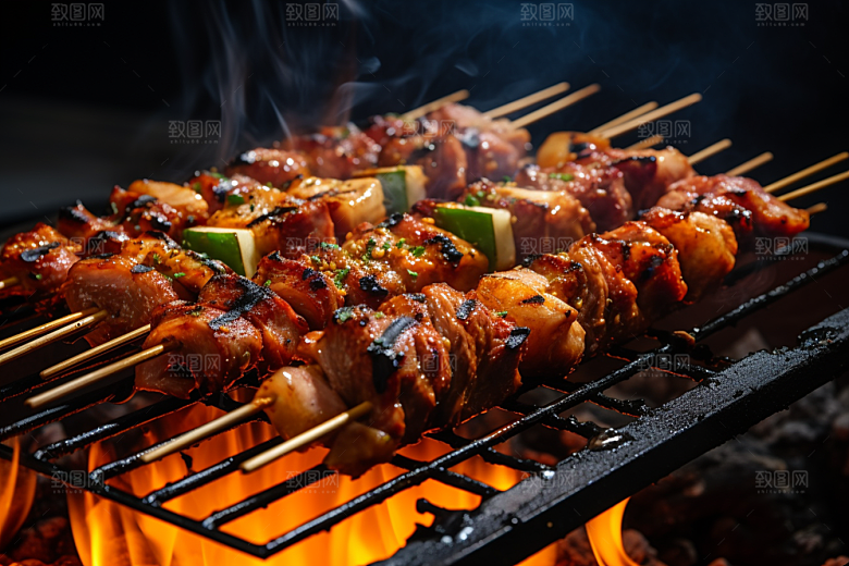 BBQ烧烤聚会肉类摄影图