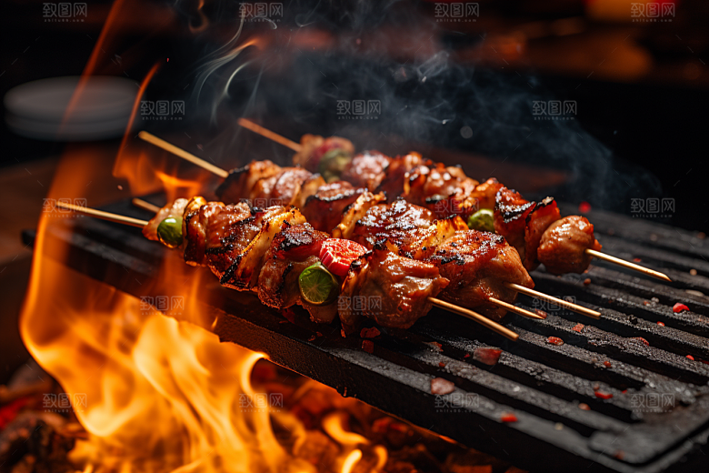 BBQ烧烤广告烤串摄影图