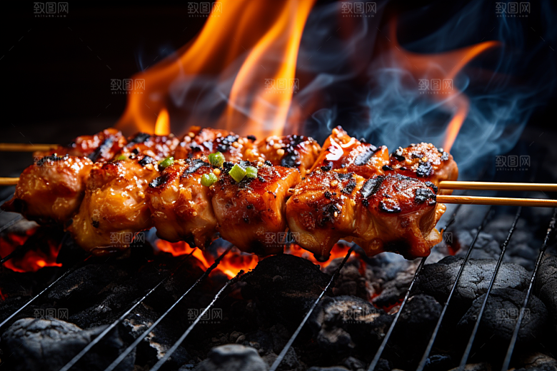BBQ烧烤聚餐肉类摄影图