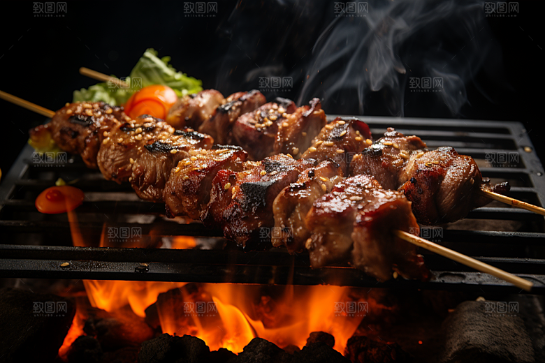 BBQ烧烤美味聚餐摄影图