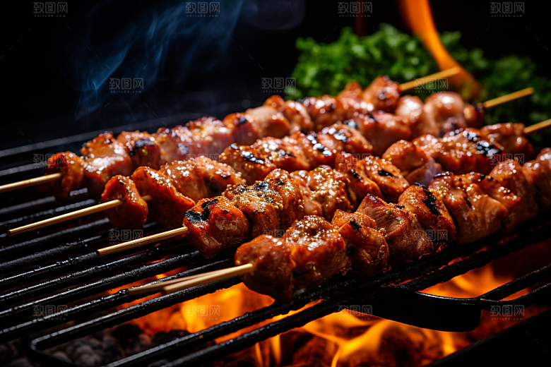 BBQ烧烤火热聚会摄影图