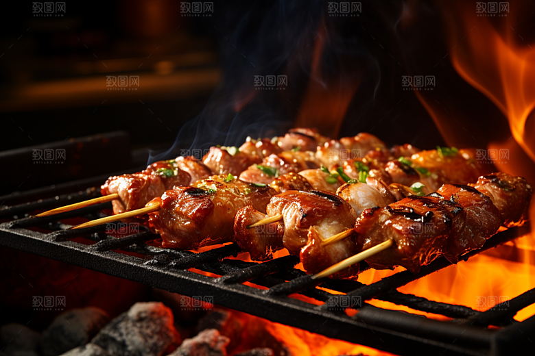 BBQ烧烤火辣美食摄影图