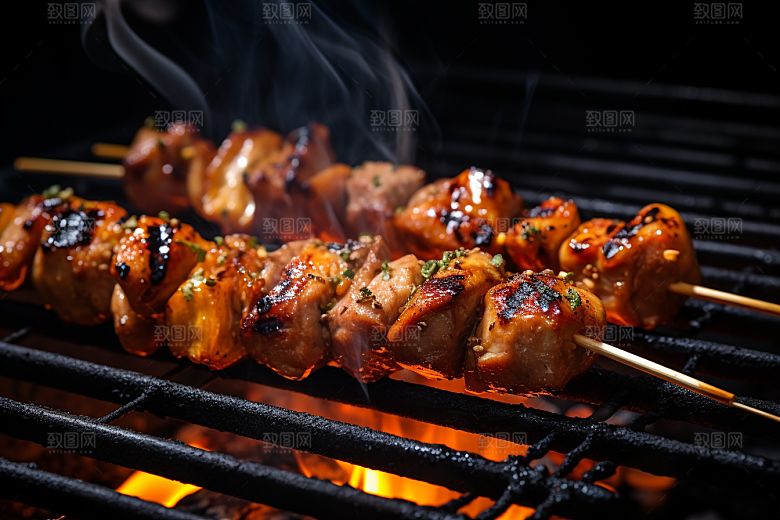 BBQ烧烤肉类火热摄影图
