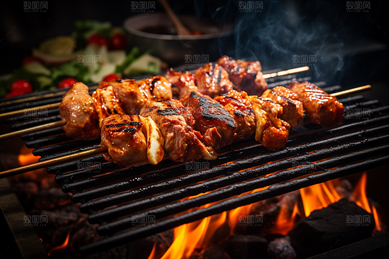 BBQ烧烤聚会烤串摄影图