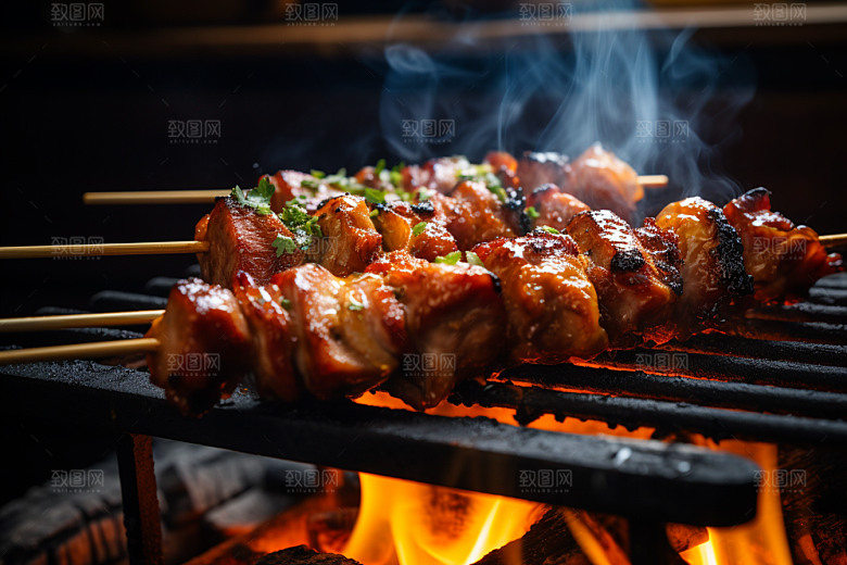 BBQ烧烤聚会烤串摄影图