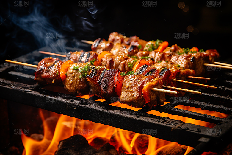 BBQ烧烤烤串广告摄影图