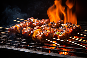 BBQ烧烤肉食美味摄影图