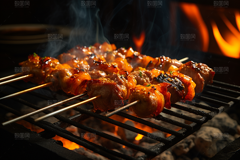 BBQ烧烤肉串烤串摄影图