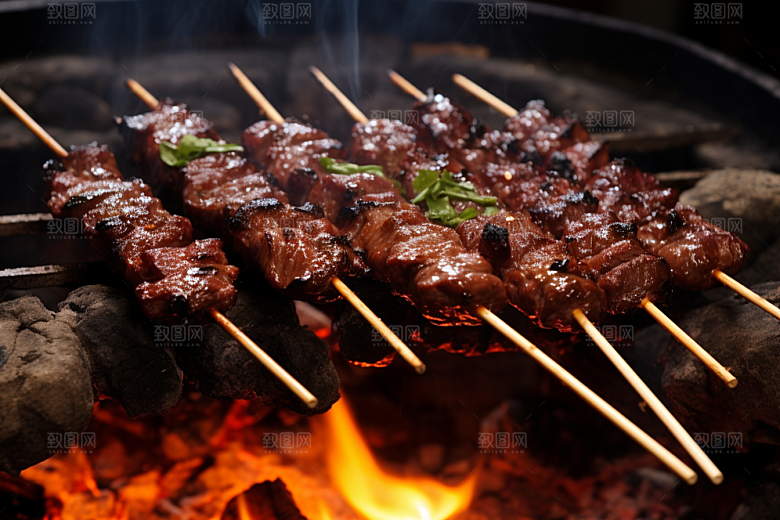 BBQ烧烤聚会火热摄影图