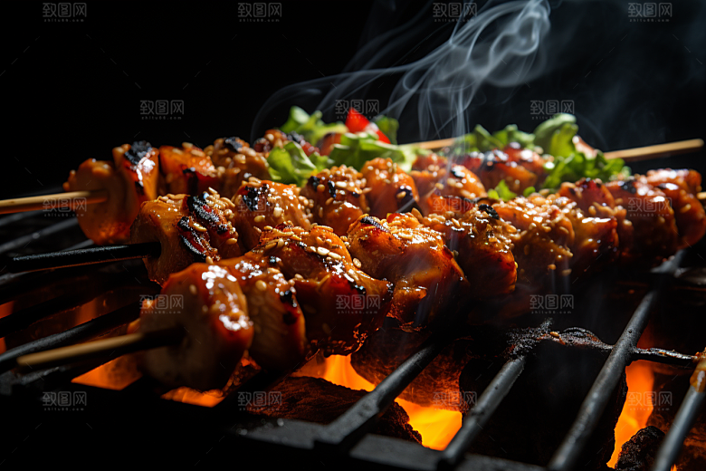 BBQ烧烤肉串肉类摄影图