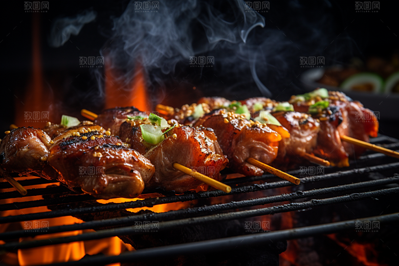 BBQ烧烤烤串聚餐摄影图