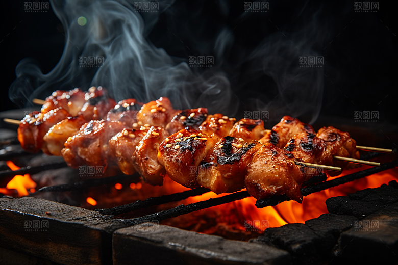 BBQ烧烤广告肉串摄影图