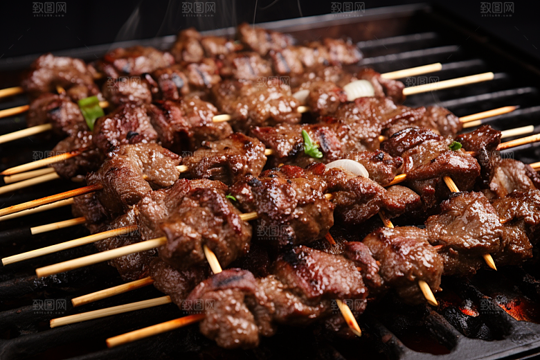 BBQ烧烤火辣肉食摄影图