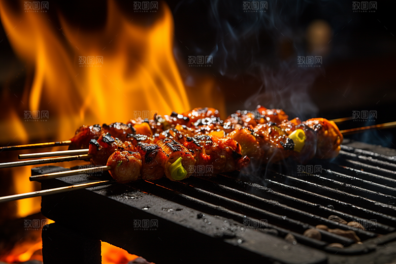 BBQ烧烤肉食聚会摄影图
